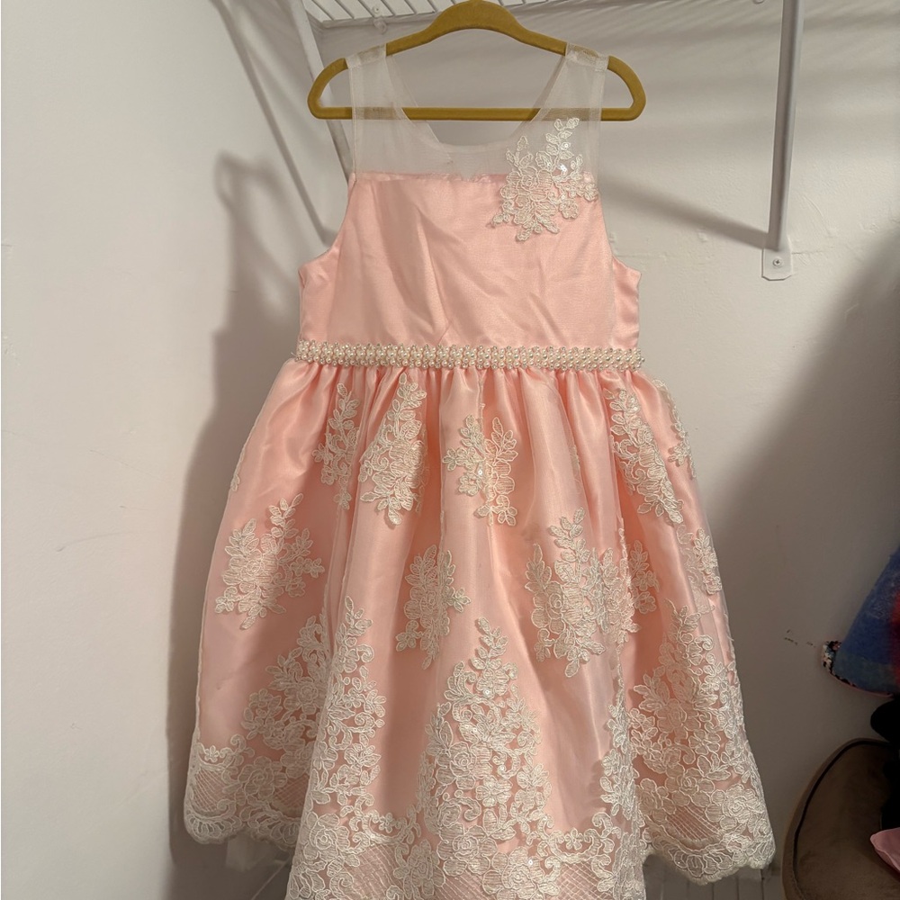 American Princess Pink and White Lace Dress